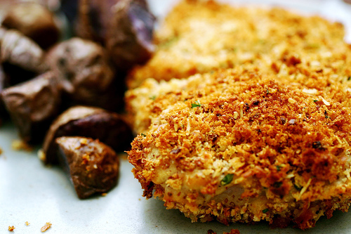 Crunchy baked pork chops