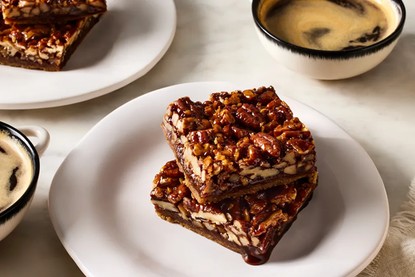 Crunchy-chewy caramel pecan bars from Malcolm Livingston