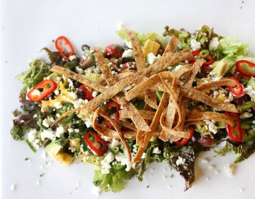 Crunchy corn tortilla salad