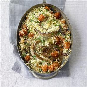 Crunchy Cumberland sausage cassoulet with mixed beans
