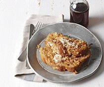 Crunchy French toast with maple-bourbon-pepper butter