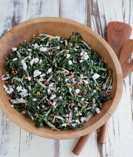Crunchy kale slaw with radishes