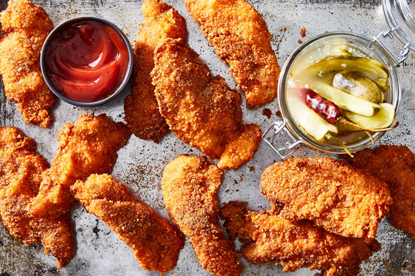 Crunchy lentil chicken tenders [curry ketchup]