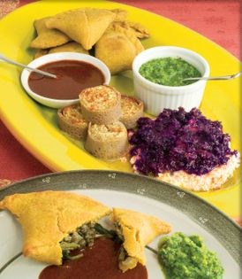 Crunchy, lentil stuffed pastries with a chickpea-flour crust (Ye'difin misser sambusas)