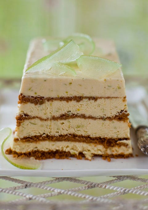 Crunchy lime semifreddo