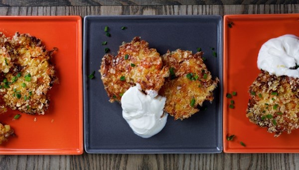 Crunchy parsnip-carrot latkes
