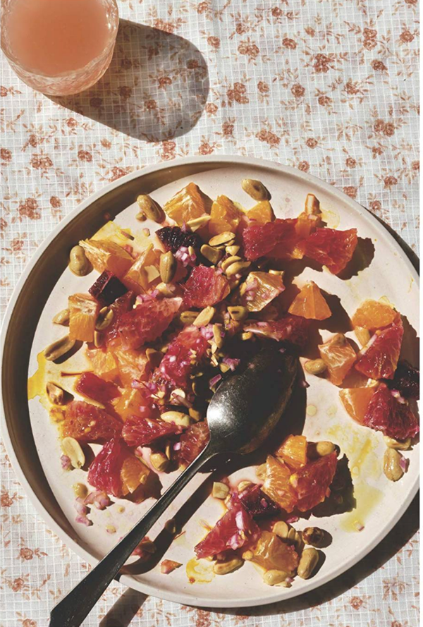 Crunchy peanut & saffron citrus salad