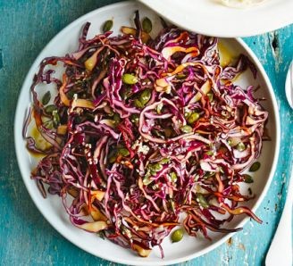 Crunchy red cabbage slaw