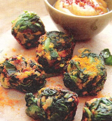 Crunchy red Swiss chard falafel