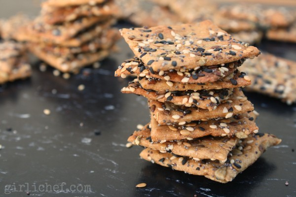 Crunchy seeded crackers