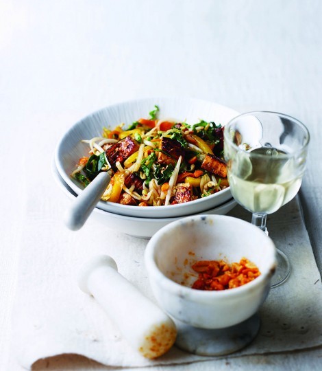 Crunchy Thai-style tofu and peanut salad