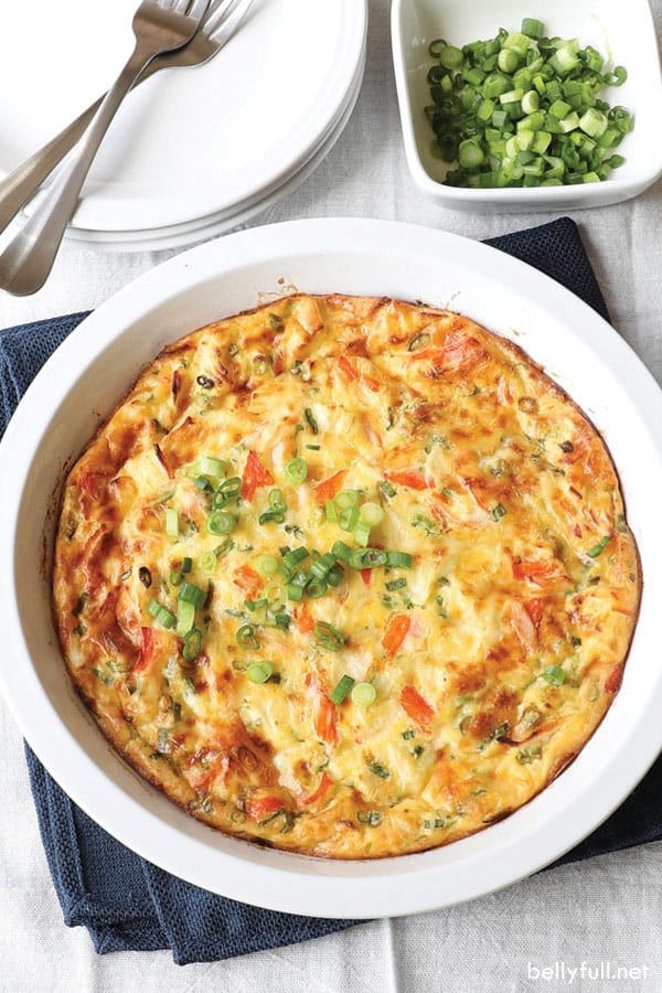 Crustless crab quiche