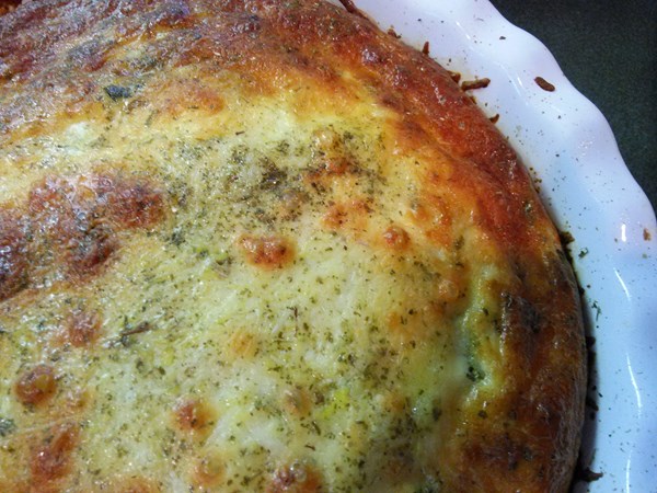 Crustless ham and spring greens quiche