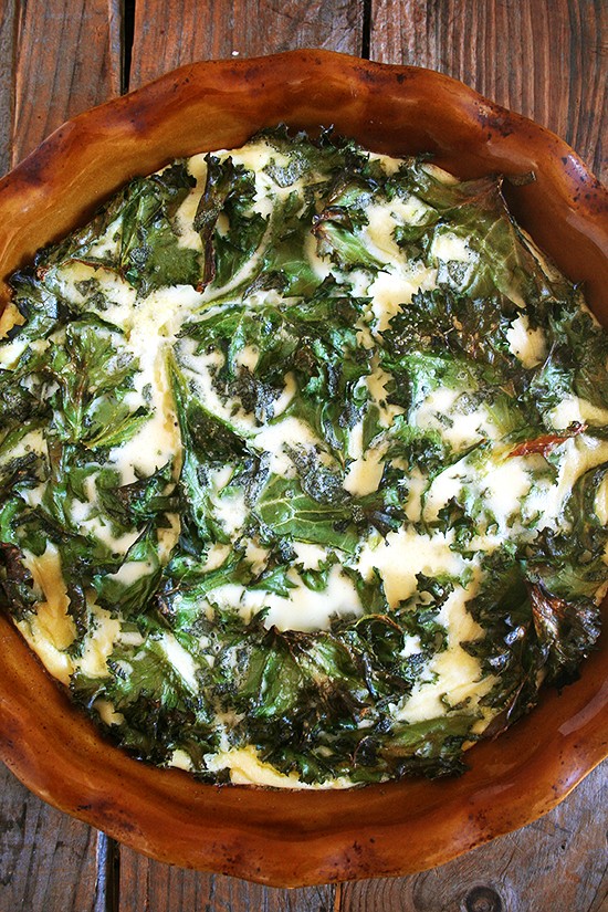 Crustless quiche with kale
