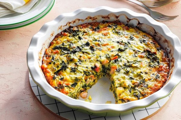 Crustless spinach quiche