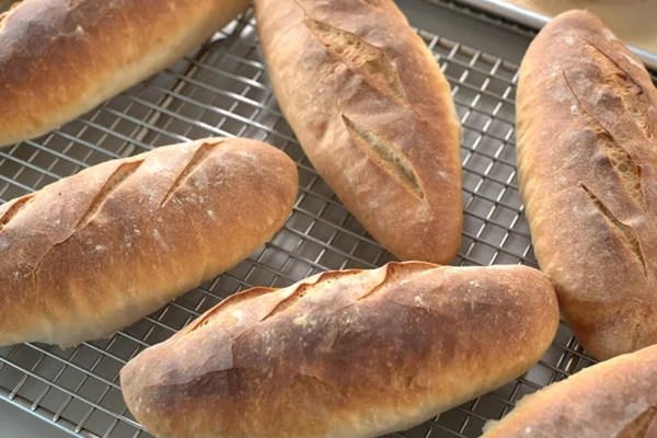 Crusty hoagie rolls
