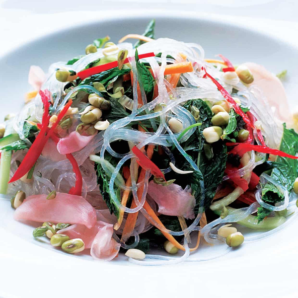 Crystal noodle salad with pickled ginger and lime