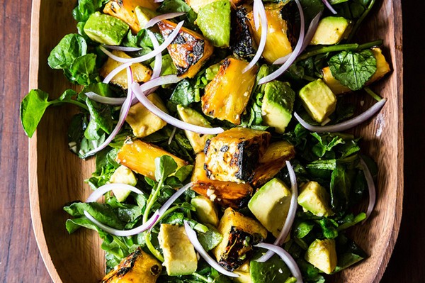Cuban avocado, watercress, and pineapple salad (Ensalada de aguacate, berro, y piña)