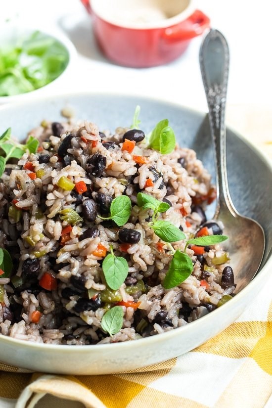 Cuban rice and black beans (Arroz congri)