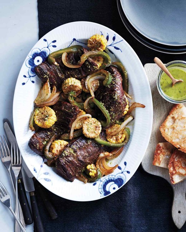 Cuban skirt steak and vegetables