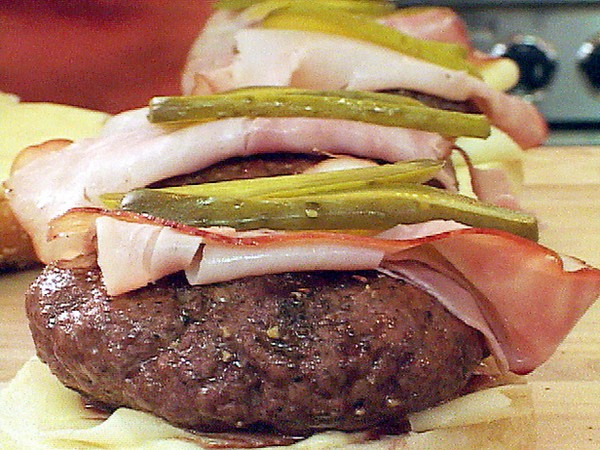 Cuban-style burgers on the grill
