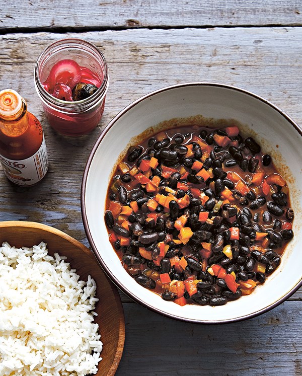 Cuban-style orange-scented black beans