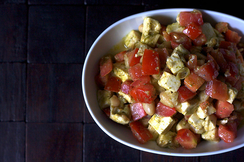 Cubed, hacked Caprese