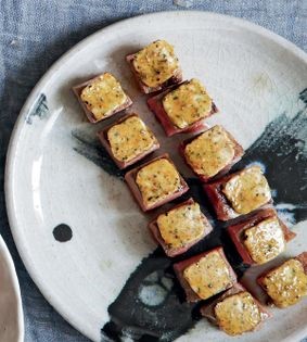 Cubed sirloin with chilli butter