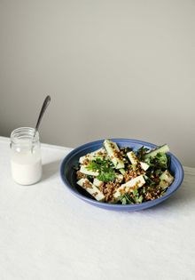 Cucumber + parsley salad w/pickle liquid dressing