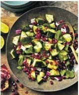 Cucumber & pomegranate salad with cumin & lime
