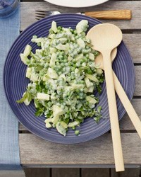 Cucumber and baby pea salad