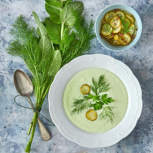 Cucumber and buttermilk soup