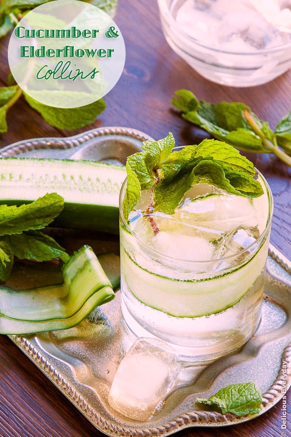 Cucumber and elderflower collins