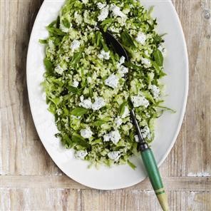 Cucumber and mint tabbouleh with minted labneh