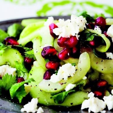 Cucumber and pomegranate salad