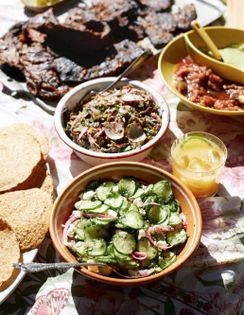 Cucumber and queso fresco salad