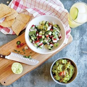 Cucumber and radish pico de gallo