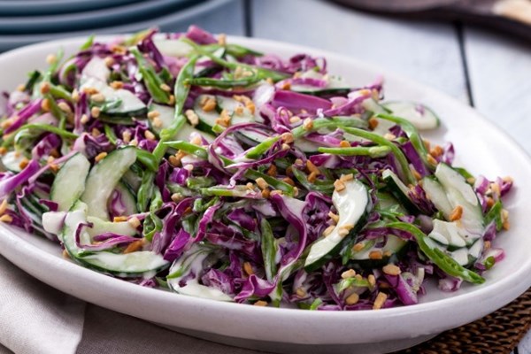 Cucumber and red cabbage coleslaw