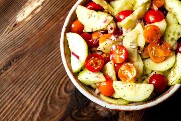 Cucumber and tomato salad