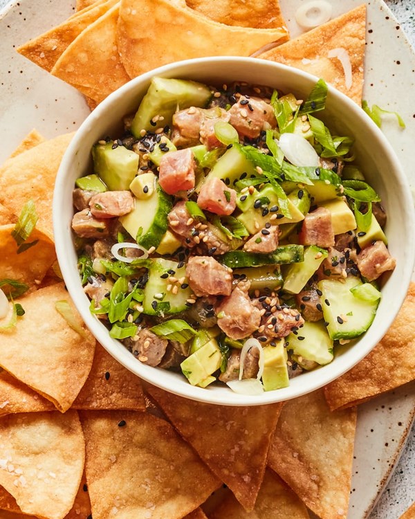 Cucumber avocado ahi ceviche