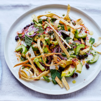 Cucumber, avocado and black bean salad