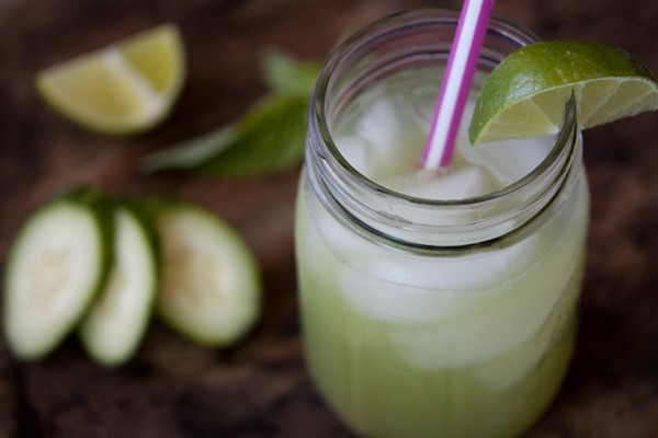 Cucumber basil gimlet