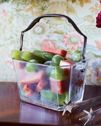 Cucumber-basil ice cubes