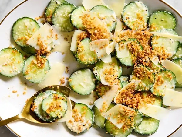 Cucumber Caesar salad