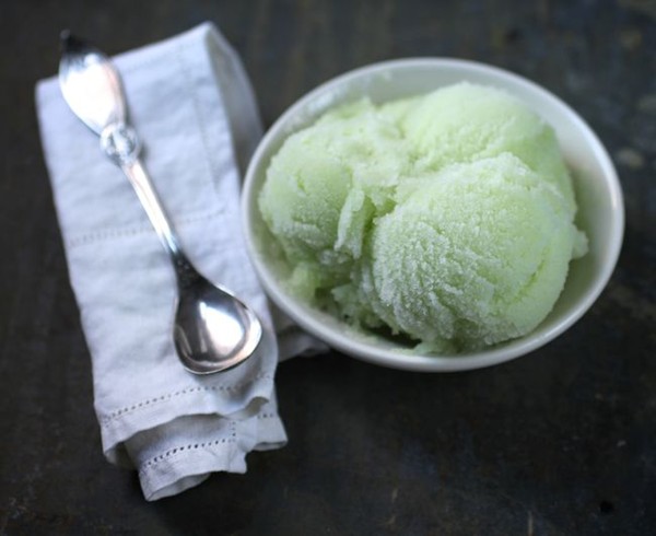 Cucumber, celery, and gin sorbet