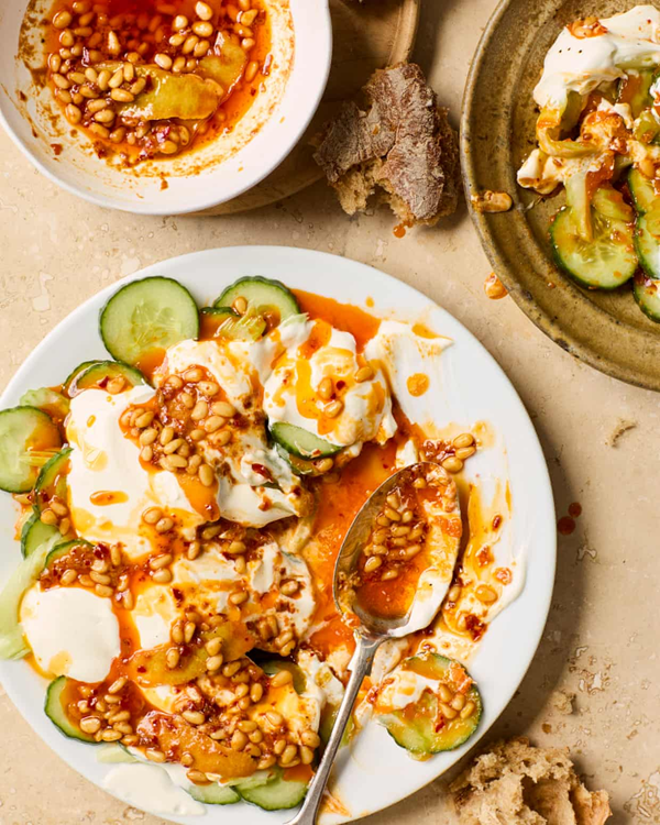 Cucumber, celery and yoghurt salad