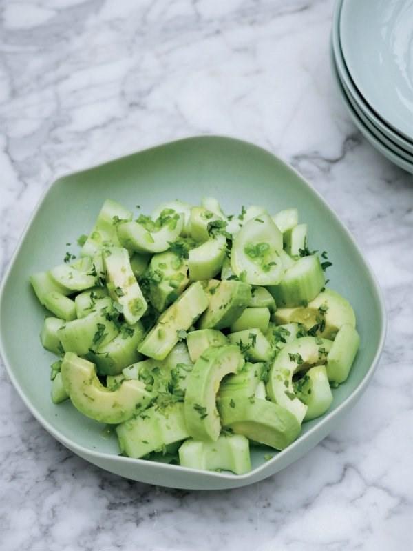 Cucumber, chilli and avocado salad