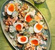 Cucumber, dill, smoked trout & sesame salad