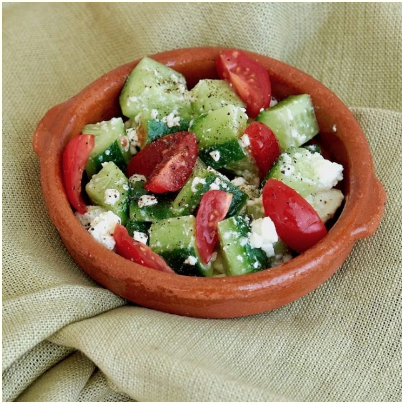 Cucumber, fetta & tomato salad