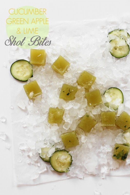 Cucumber green apple & lime shot bites